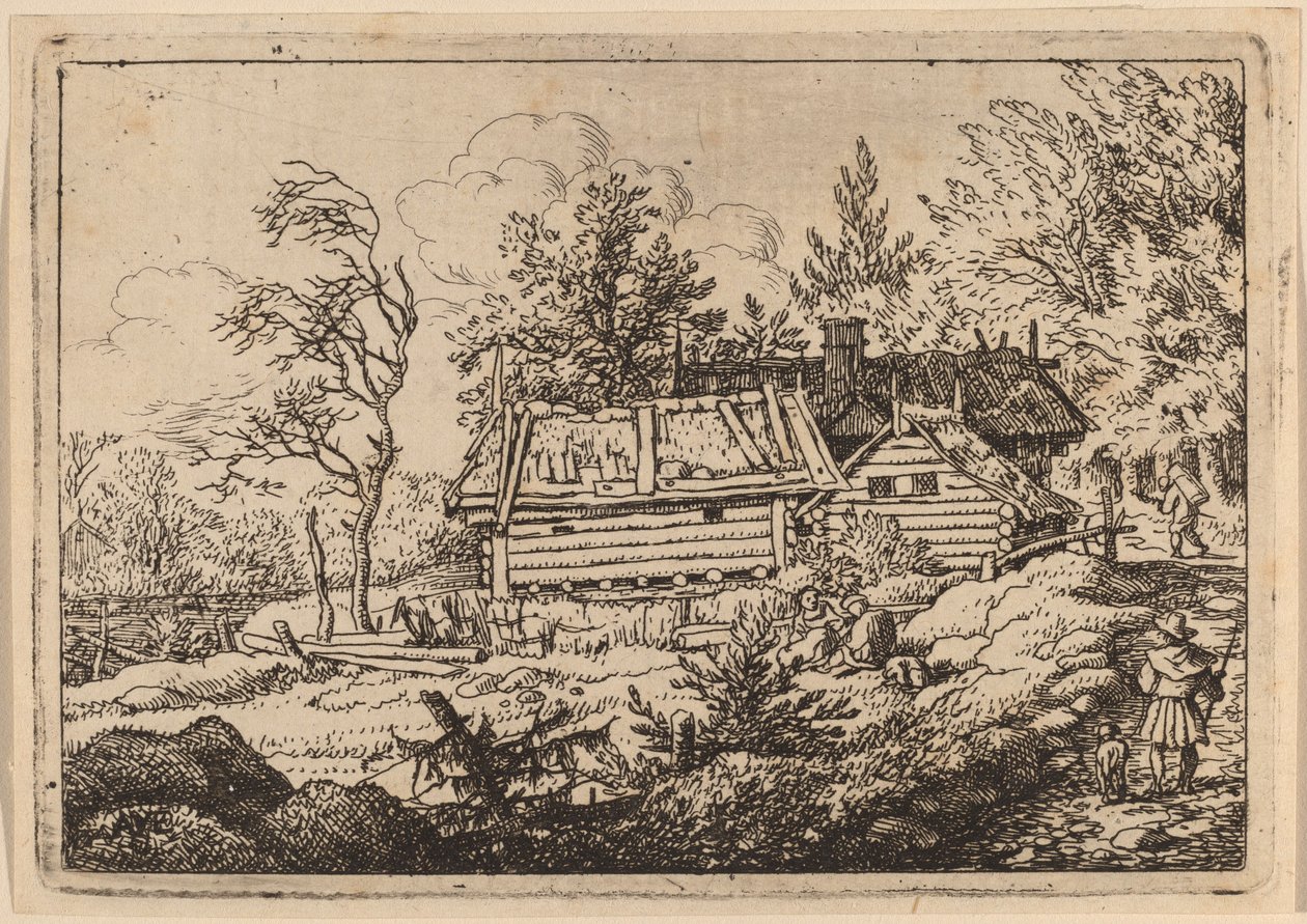 Pilgrim med en hund av Allart van Everdingen