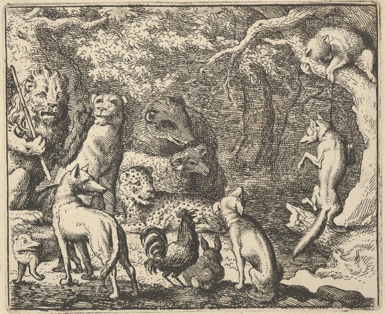 Renard ber om bekännelse, 1650-75. av Allart van Everdingen