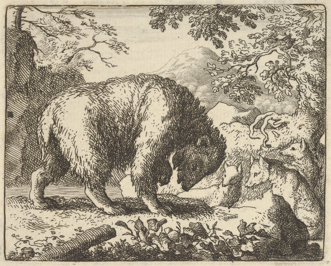 Renard lovar björnen att ta honom till en plats där han kommer att hitta honung, 1650-75. av Allart van Everdingen