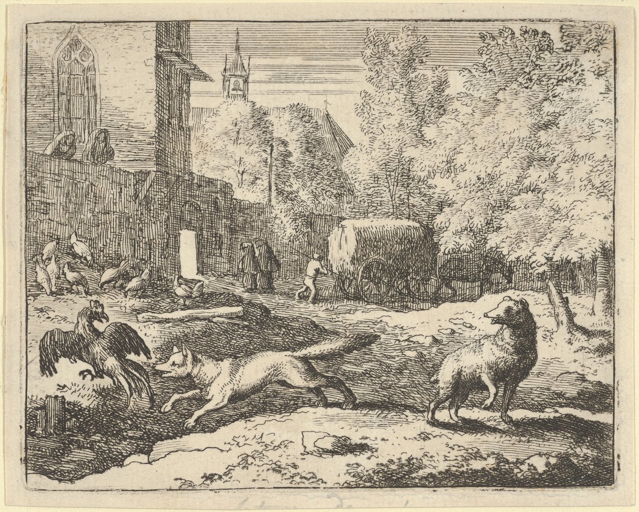 Renard vill hitta en tupp, 1650-75. av Allart van Everdingen