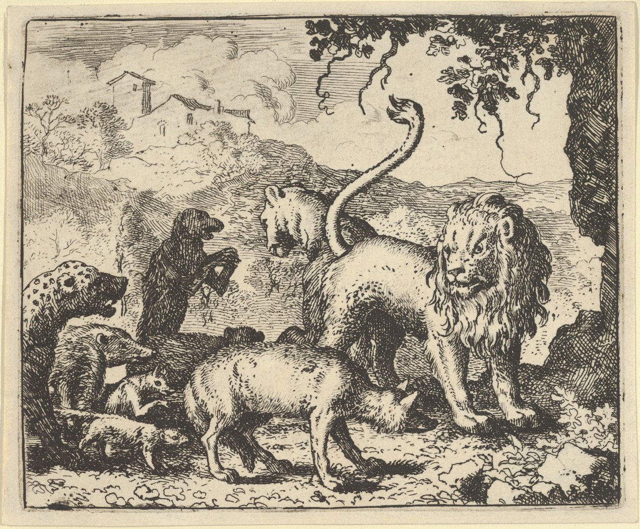 Renard anklagas av vargen och flera djur, 1650-75. av Allart van Everdingen