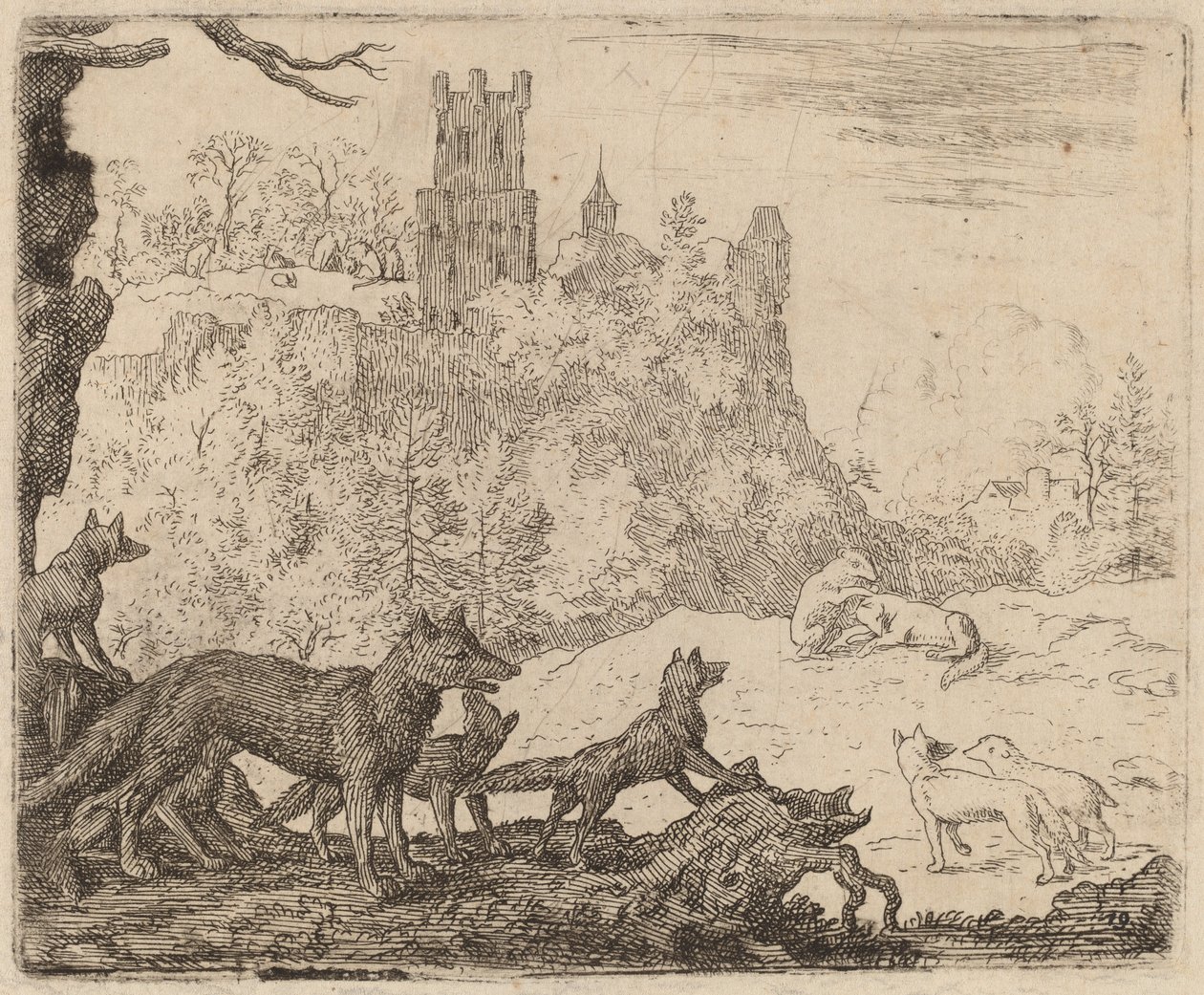 Reynard avgår med grävlingen, förmodligen ca. 16451656. av Allart van Everdingen