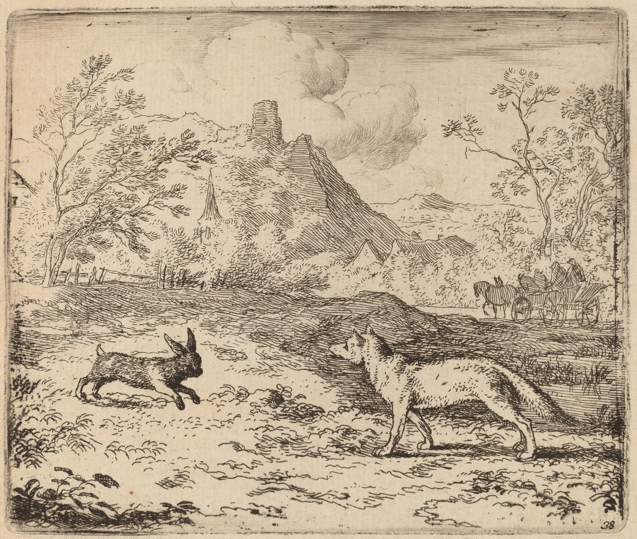 Reynard och kaninen av Allart van Everdingen