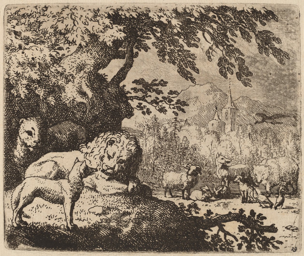 Reynard i samråd med lejonet och lejoninnan, troligen ca. 16451656. av Allart van Everdingen