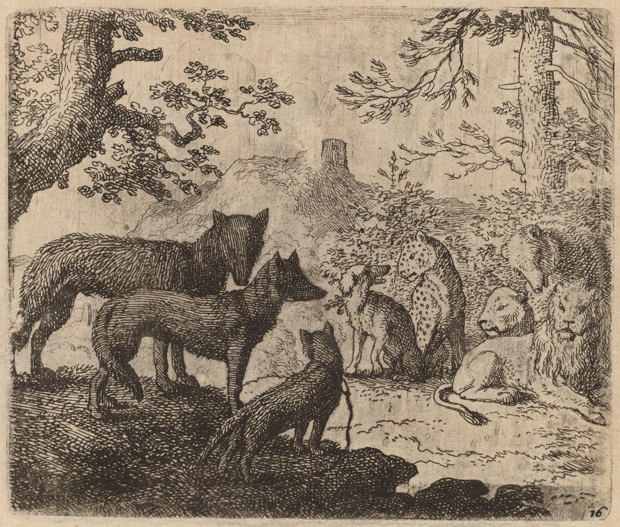 Reynards släktingar pläderar för honom, förmodligen ca. 16451656. av Allart van Everdingen