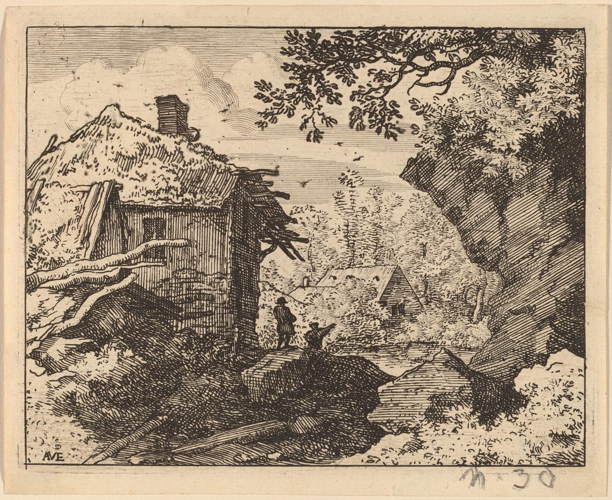 Halmkoja sedd bakifrån, troligen ca. 16451656. av Allart van Everdingen