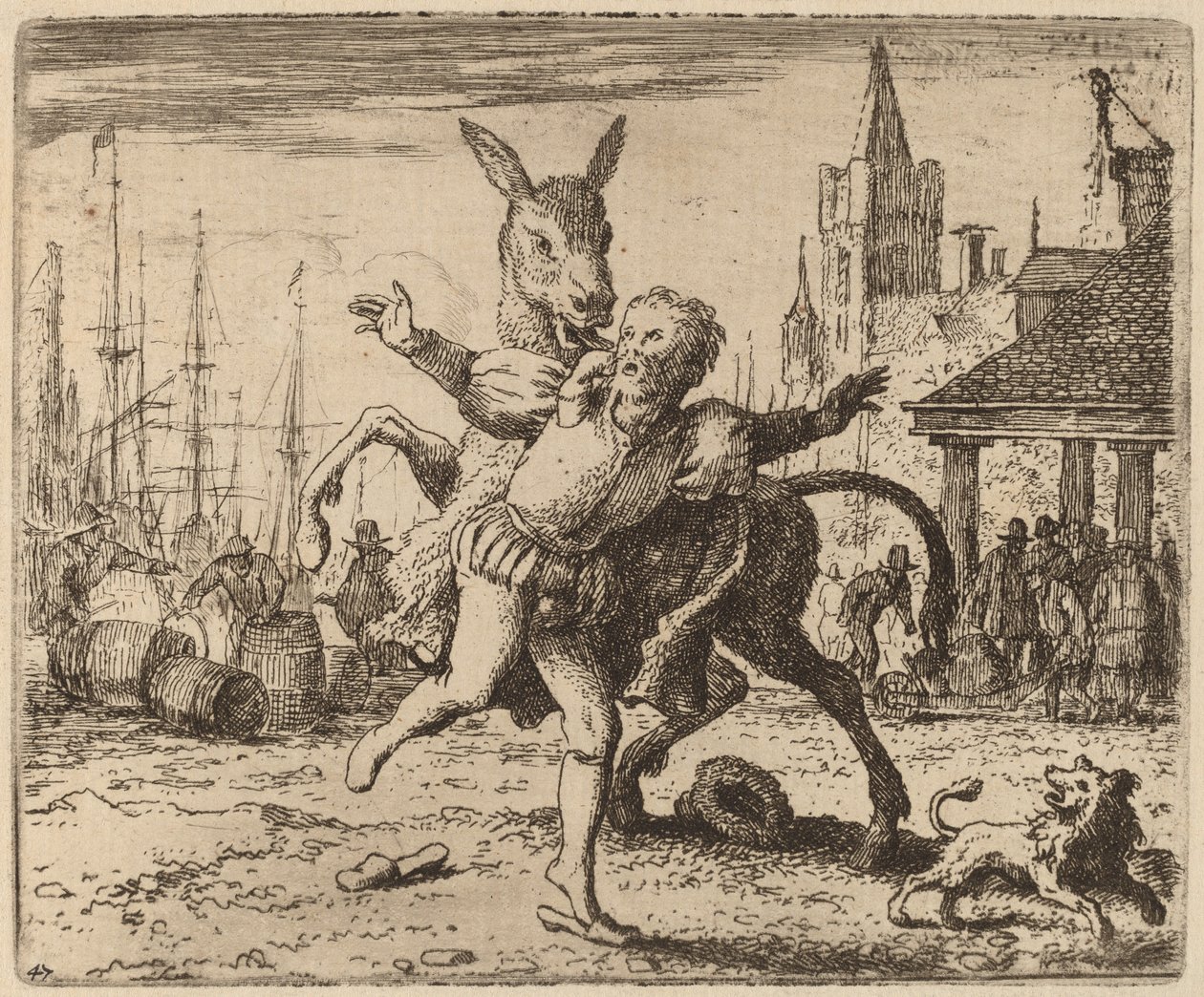 Assen och hunden, förmodligen ca. 16451656. av Allart van Everdingen
