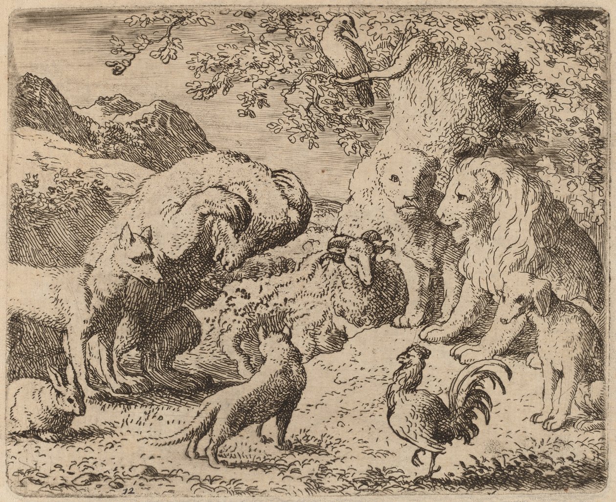 Björnen ber lejonet om rättvisa, förmodligen ca. 16451656. av Allart van Everdingen