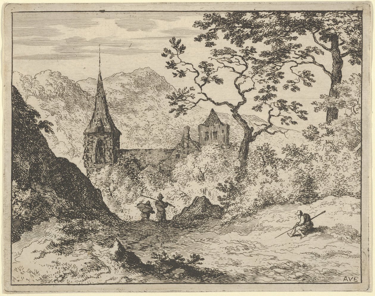 Kyrkan i dalen, 1600-talet. av Allart van Everdingen