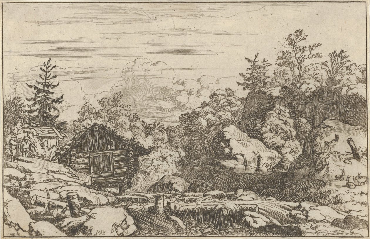Stugorna på banken, 1600-talet. av Allart van Everdingen