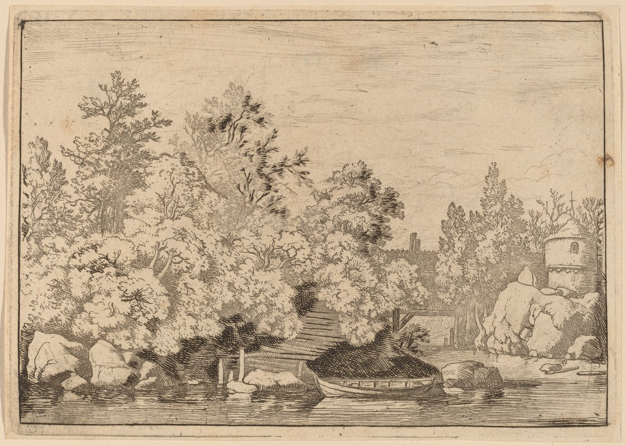 Cudgel Dam och Covered Bridge av Allart van Everdingen