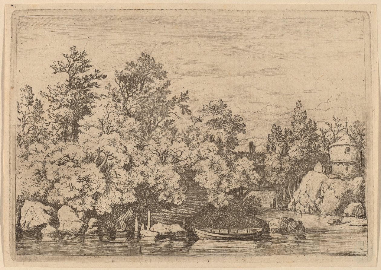 Cudgel Dam och Covered Bridge av Allart van Everdingen