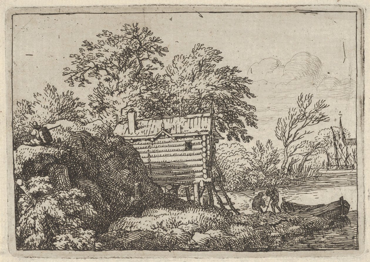 Fiskarkojan, 1600-talet. av Allart van Everdingen