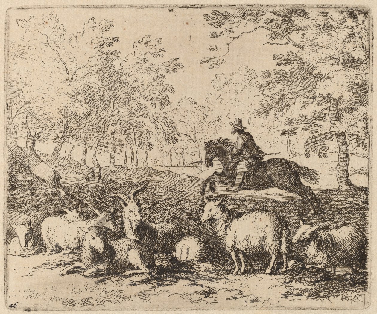 Hästen tvingad att förfölja hjorten, förmodligen ca. 16451656. av Allart van Everdingen