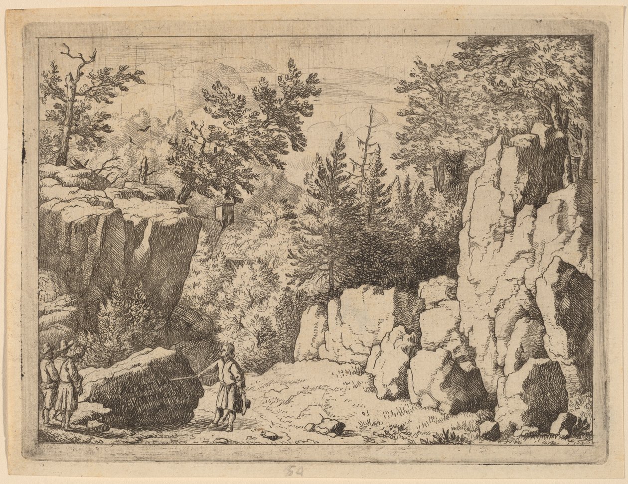 Inskriften på klippan, troligen ca. 16451656. av Allart van Everdingen