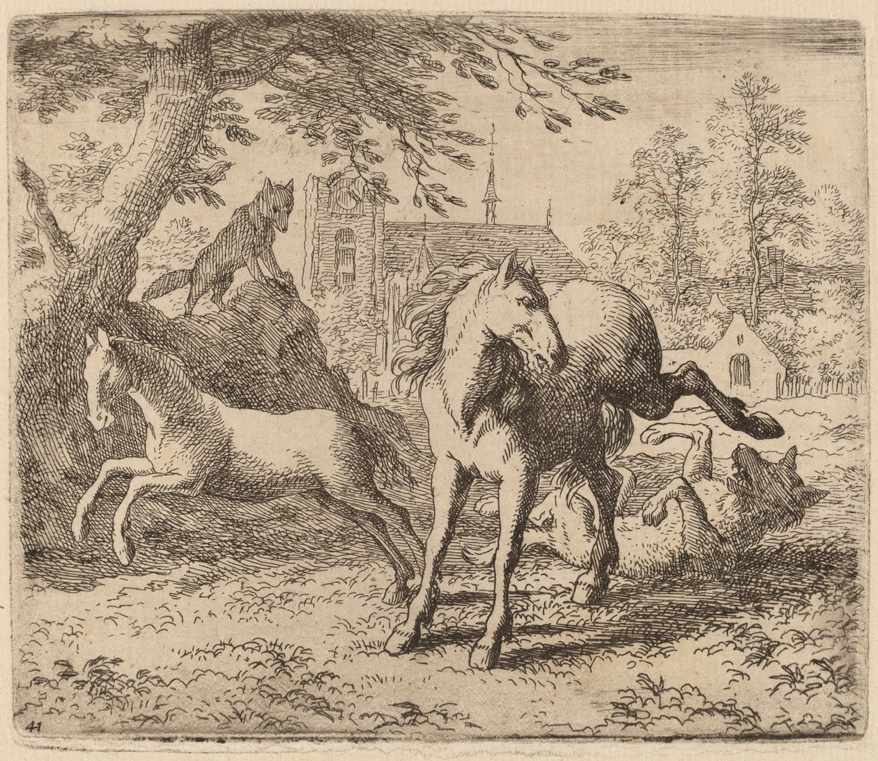Stoet och vargen, troligen ca. 16451656. av Allart van Everdingen