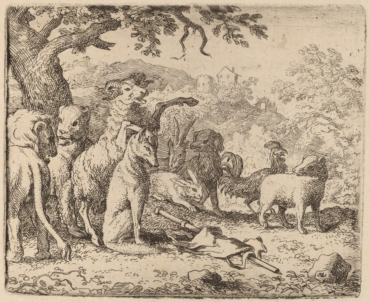 Ramen välsignar Reynard, förmodligen ca. 16451656. av Allart van Everdingen