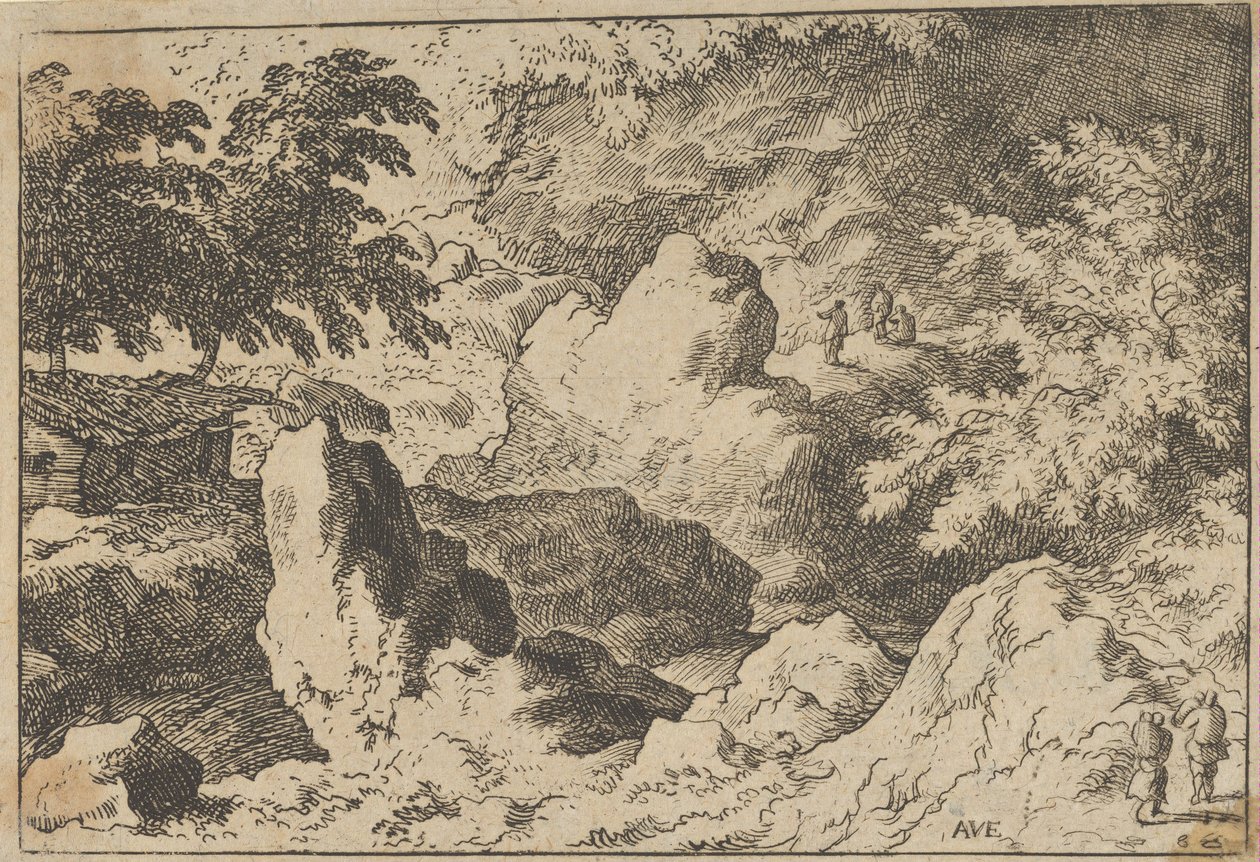 The Three Men on the Rock, 1600-talet. av Allart van Everdingen