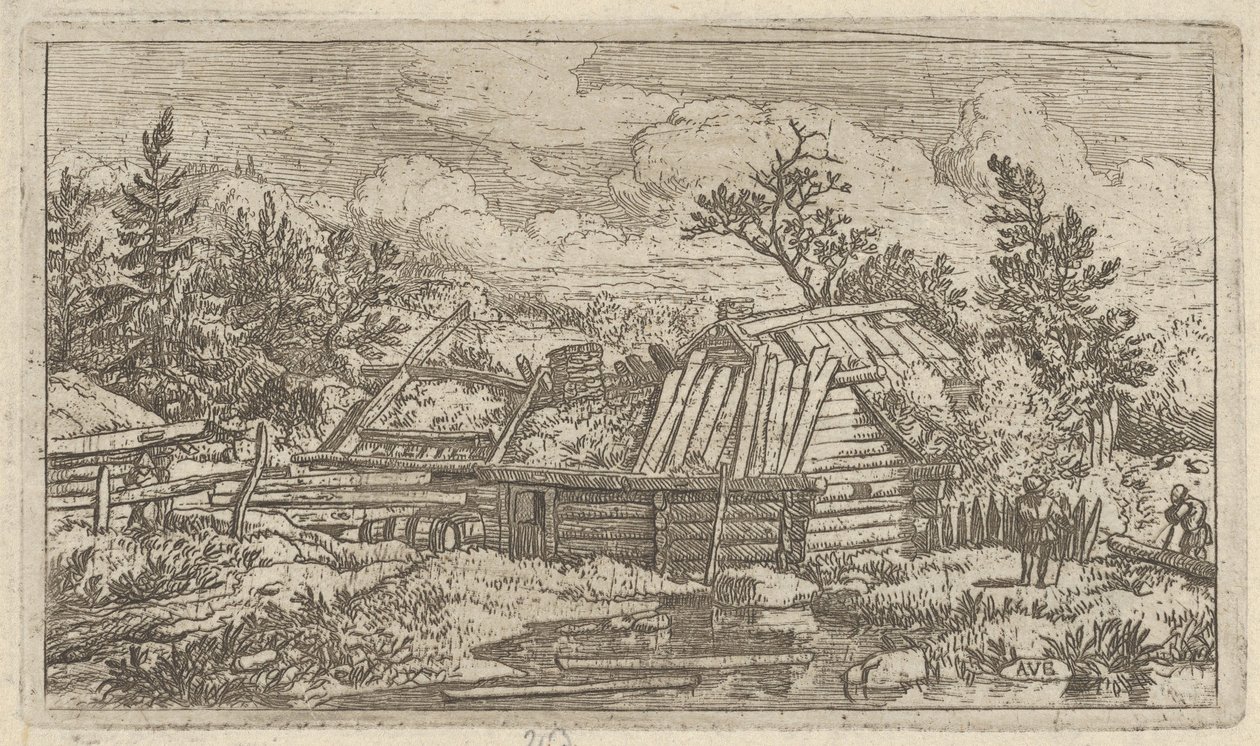 De två balkarna som flyter i vattnet, 1600-talet. av Allart van Everdingen