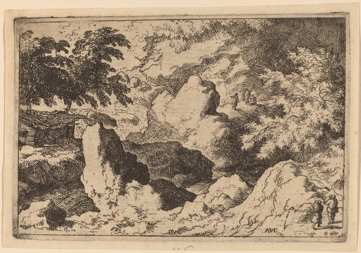 Three Men on a Rock, förmodligen ca. 16451656. av Allart van Everdingen