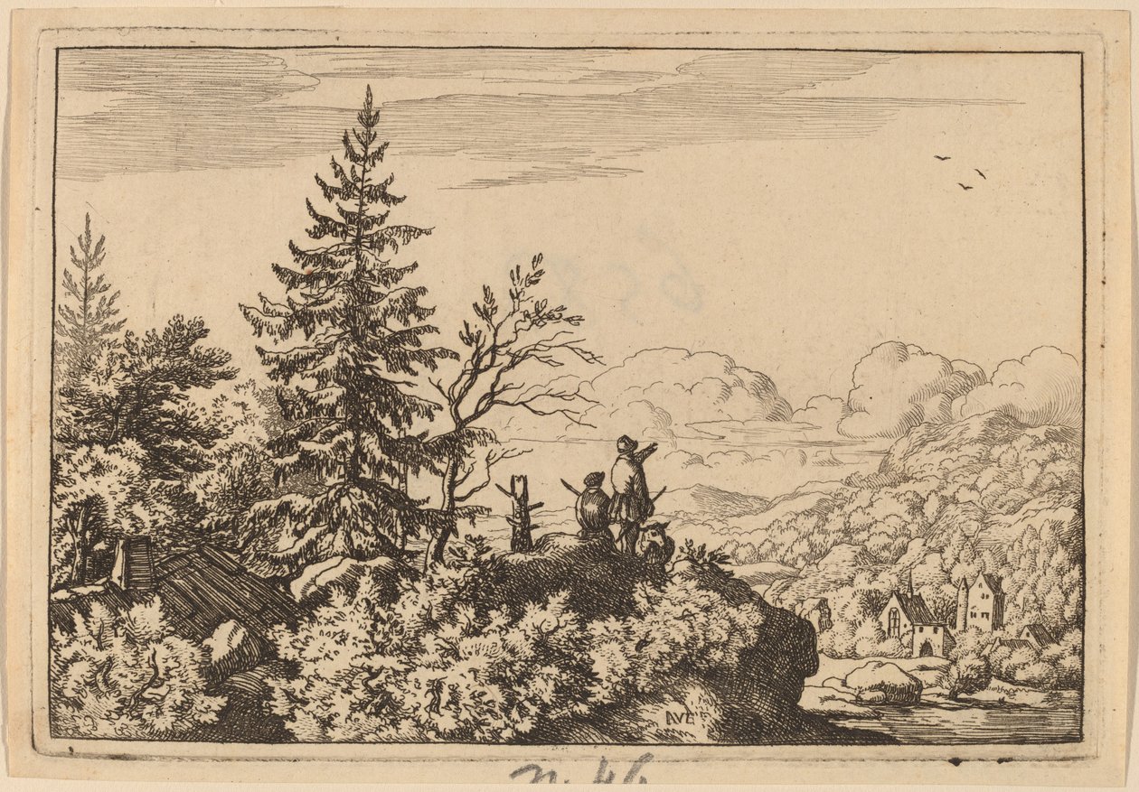 Två män på en kulle, förmodligen ca. 16451656. av Allart van Everdingen
