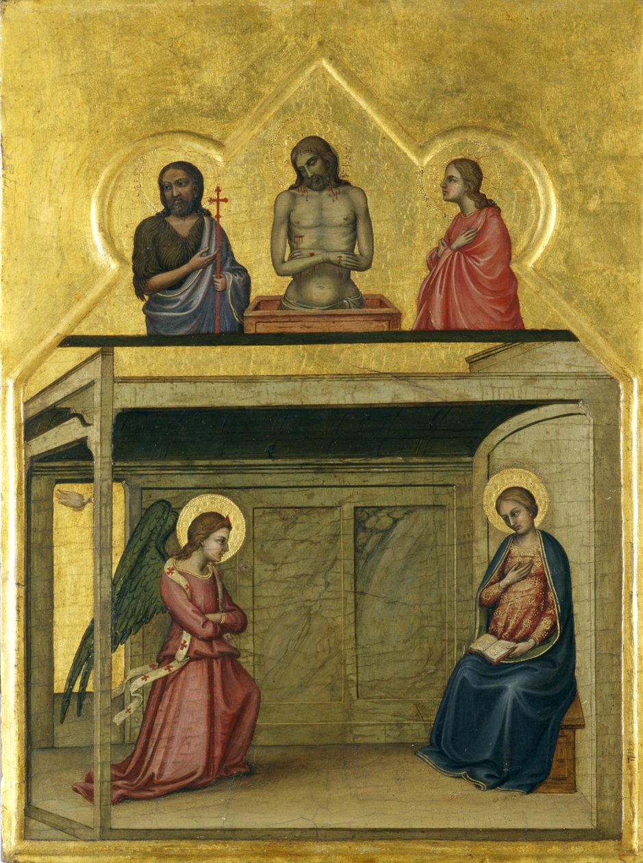 Bebådelsen och Kristi lidande, ca 1351-75 (tempera på trä) av Allegretto Nuzi