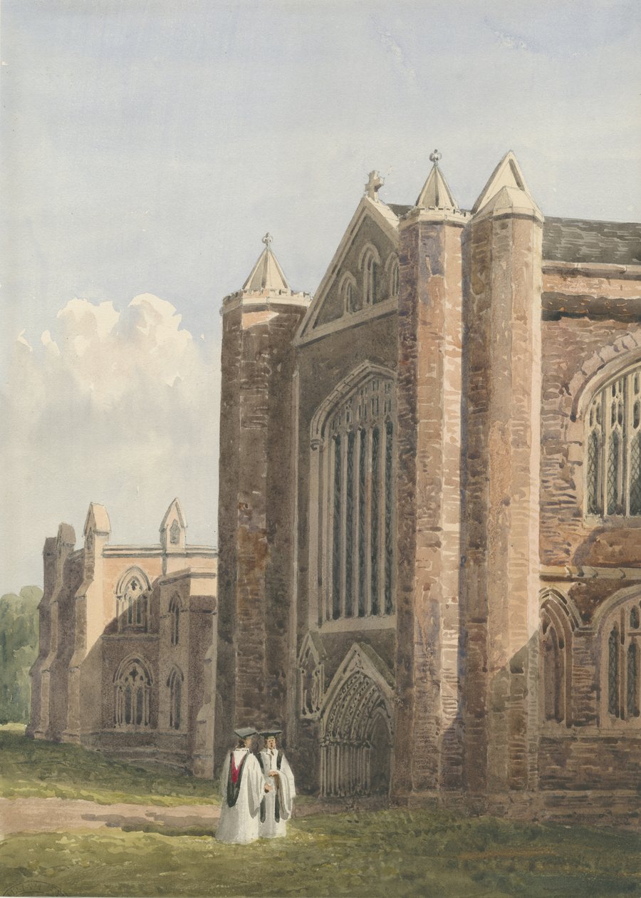 Lichfield Cathedral - North West View: akvarellmålning, nd [27 augusti 1842] av Allen Edward Everitt