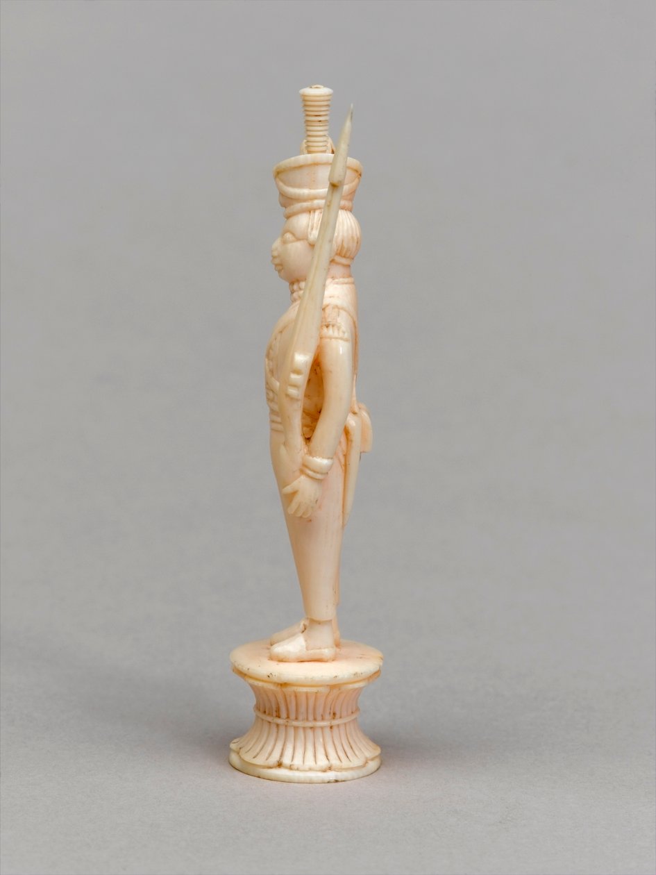 Vit bonde, schackpjäs, Indien, 1820 ca av Allen Edward Everitt