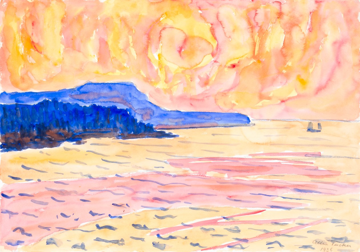 Akvarell nr. 6, Blå kusten, 1936. av Allen Tucker