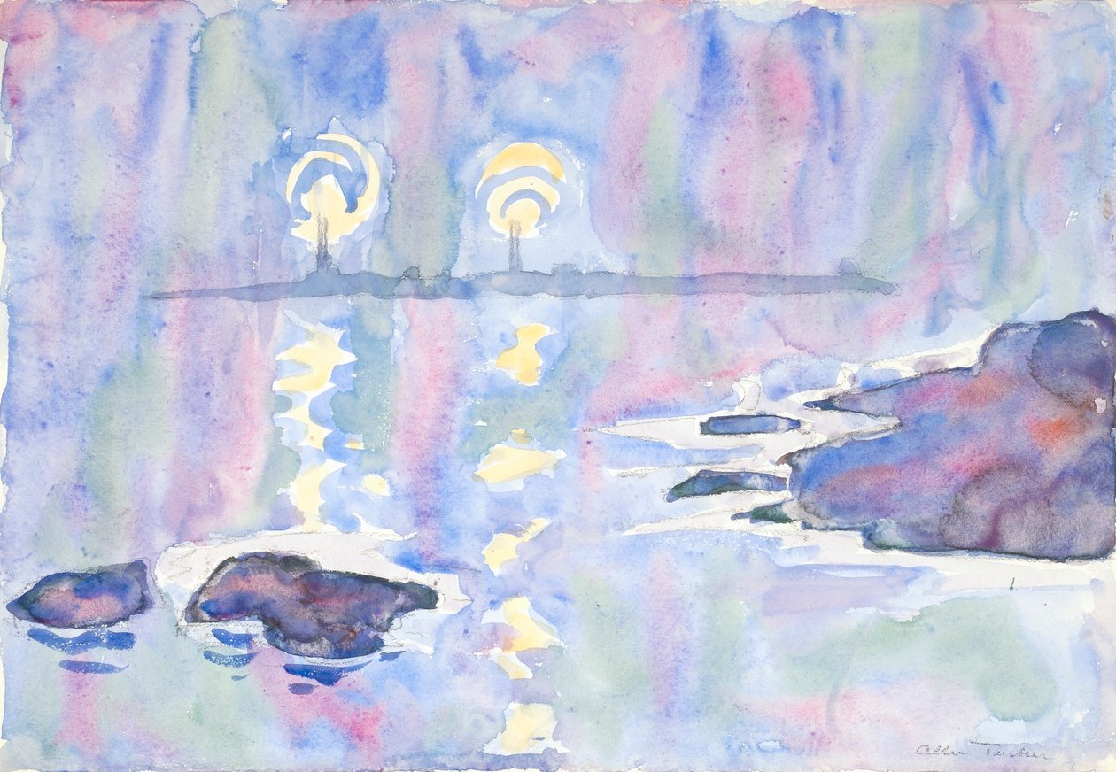 Akvarell nr. 73, Blå och lavendel av Allen Tucker