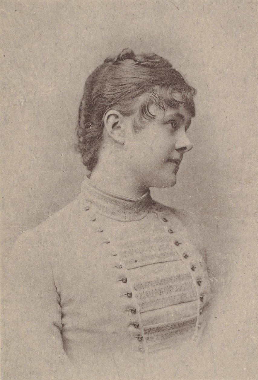 Lili Rupp, från Actresses-serien N67 som marknadsför Virginia Brights Cigarettes for A..., ca. 1888. av Allen and Ginter