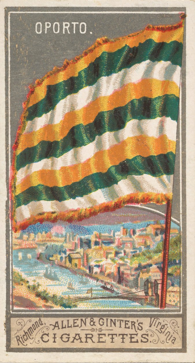 Porto, från City Flags-serien N6 för Allen & Ginter Cigarettes Brands, 1887. av Allen and Ginter