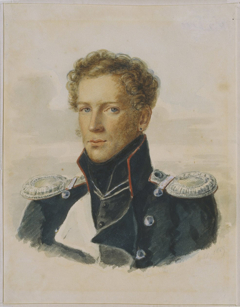 Sergey Lanskoy 1789-1832, officer vid Chevaliergardet, 1829 av Alois Gustav Rockstuhl