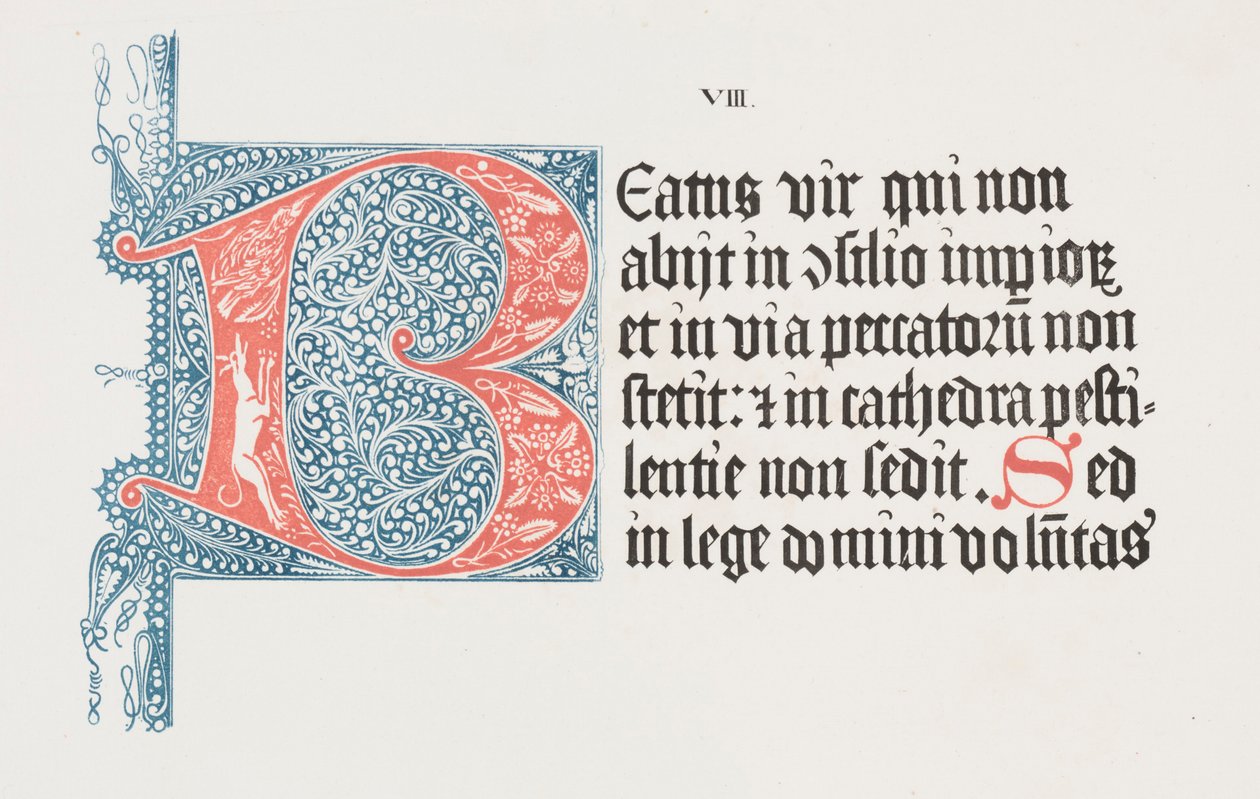 Litografins konst: Psaltaren - Initial B, plansch VIII av Alois Senefelder
