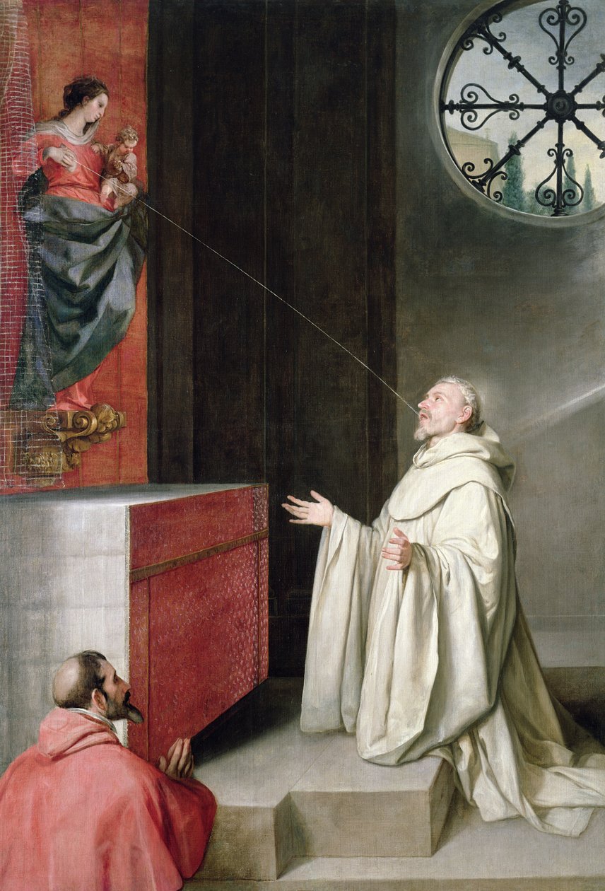 St Bernard och Jungfrun av Alonso Cano