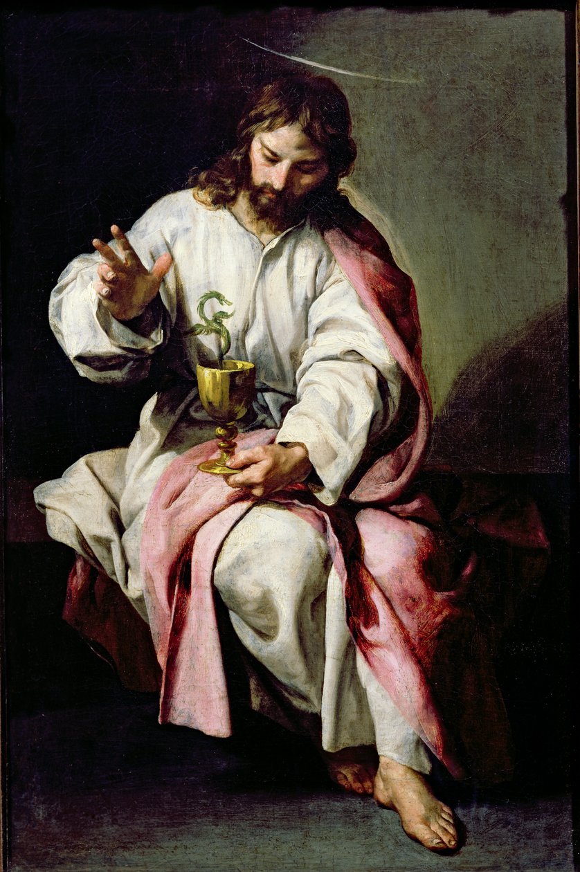 Johannes evangelisten och den förgiftade bägaren, 1636-38 av Alonso Cano