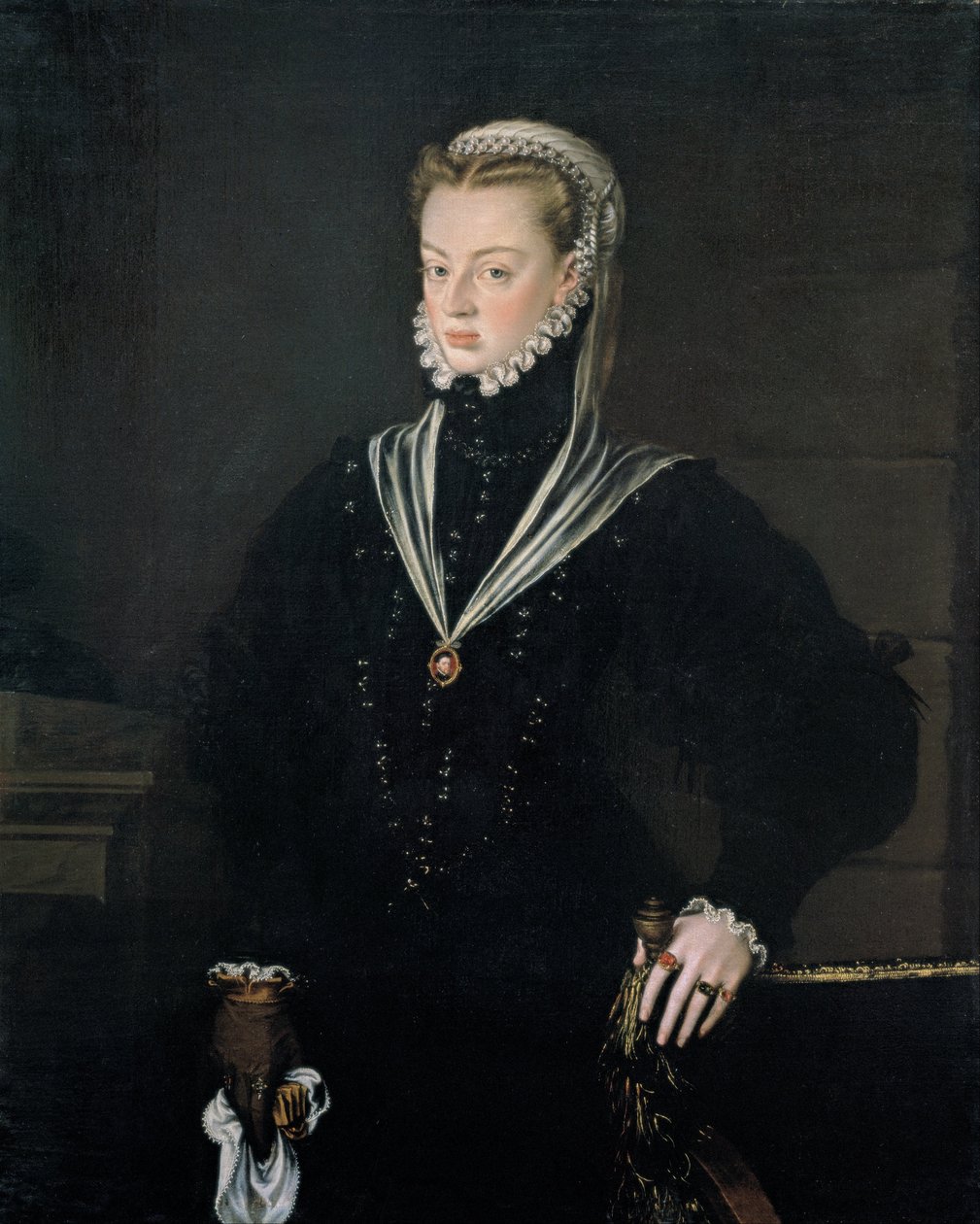 Porträtt av Juana av Österrike, prinsessa av Portugal av Alonso Sánchez Coello