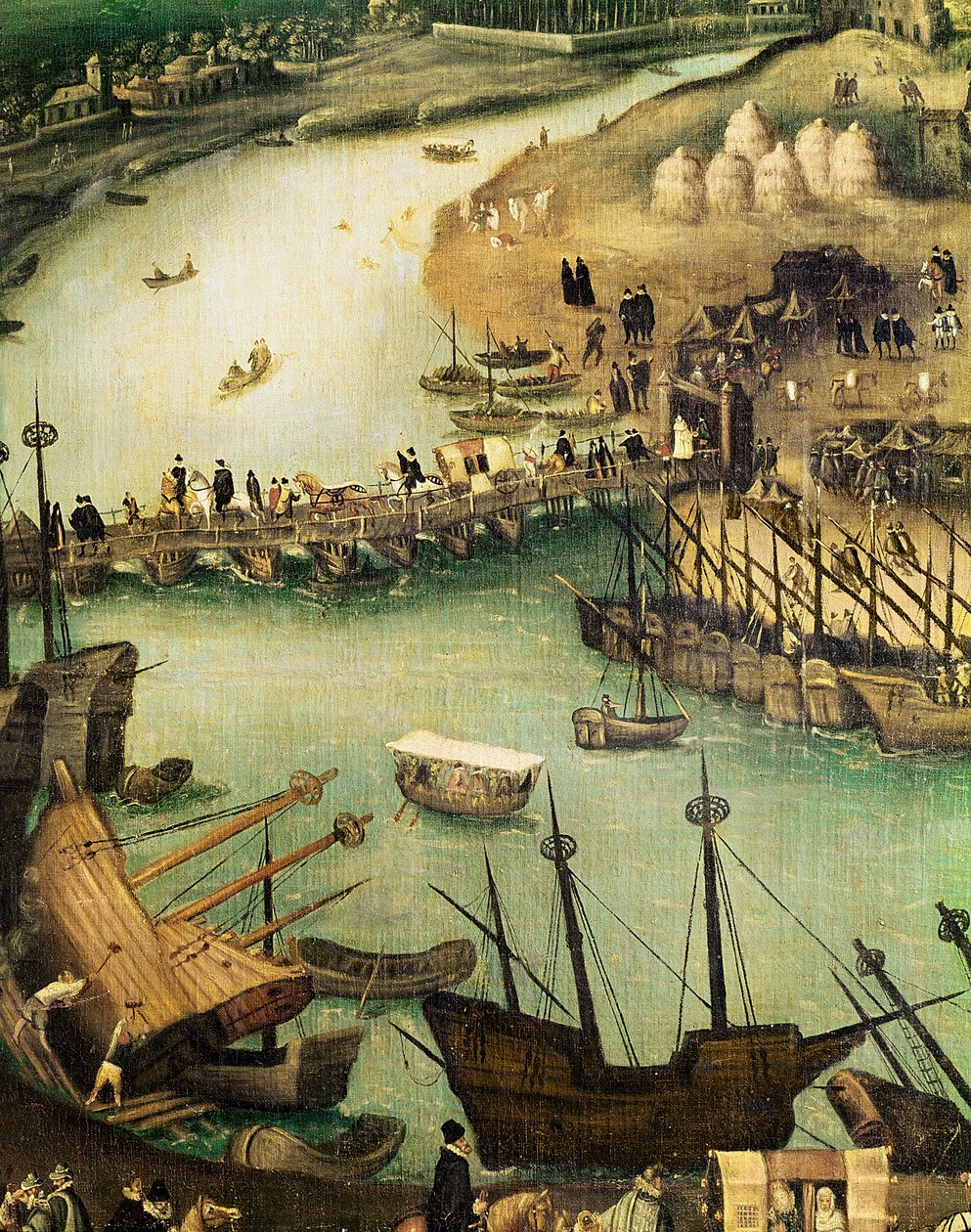 Sevillas hamn, ca 1590 (detaljer) av Alonso Sánchez Coello