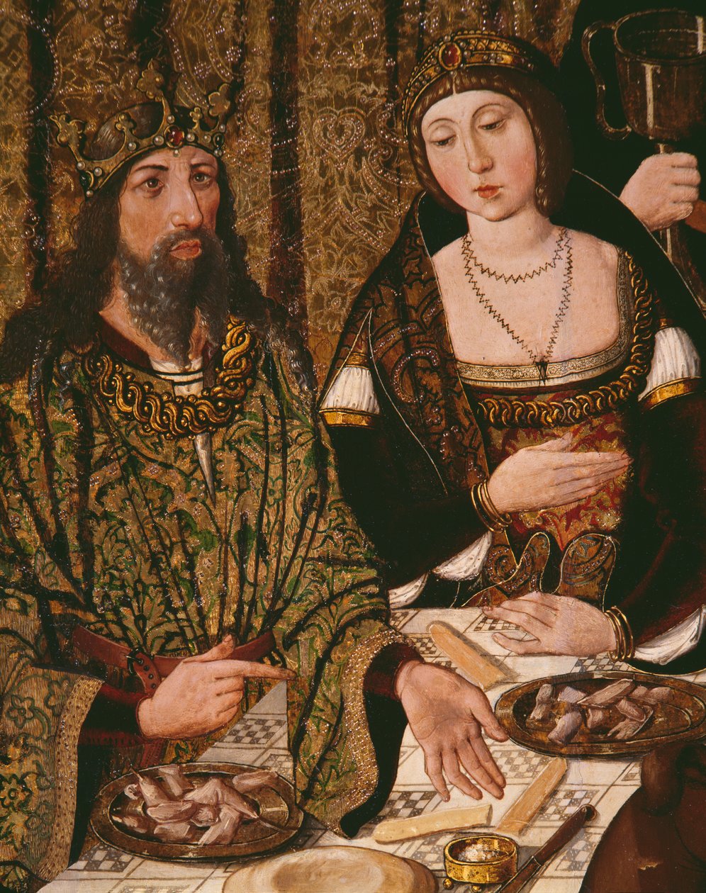 St Thomass liv i Indien, bröllopsfesten för kungens son av Andropolis (detalj) (se även 346169, 346171) av Alonso de Sedano