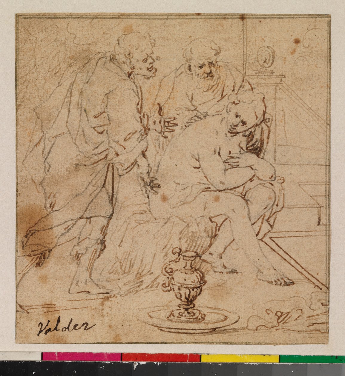 Susannah and the Elders (recto) av Alonso (follower of) Cano