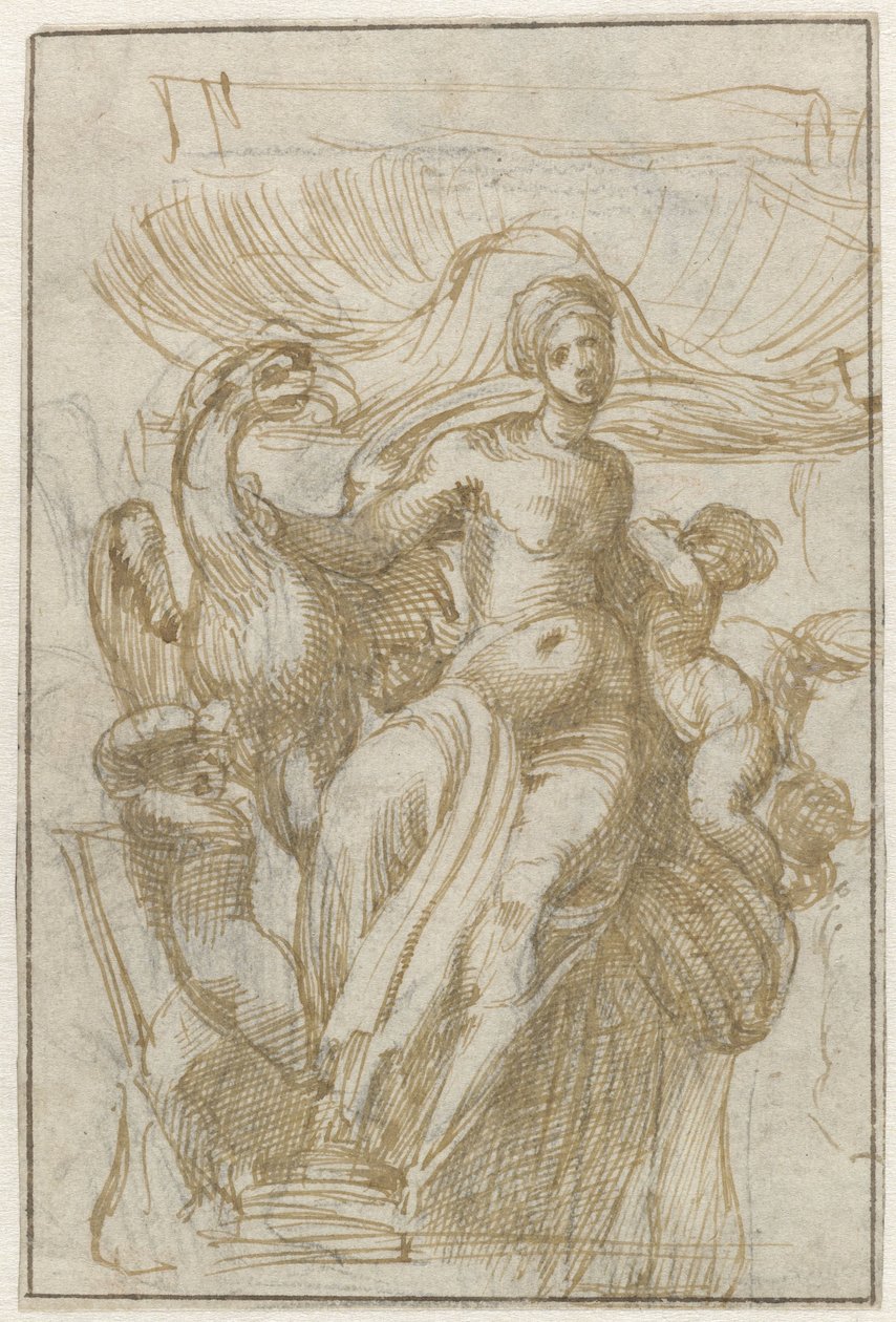 Leda av Venus (?) med fågel och putti för ett skal av Alonso Berruguete