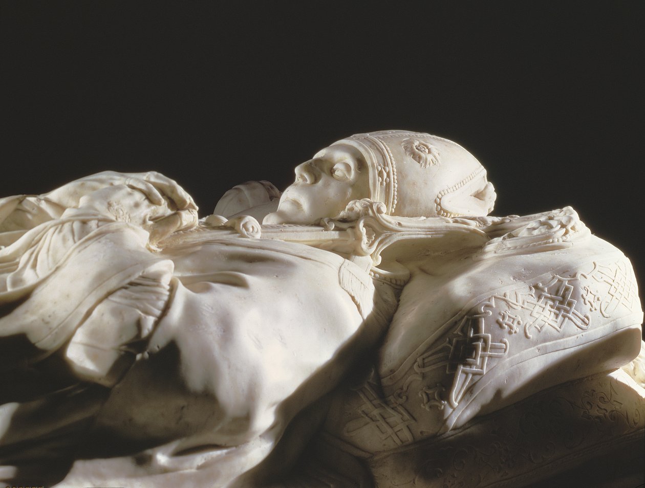 Tomb of Cardinal Tavera detalj av huvudmarmorn av Alonso Berruguete