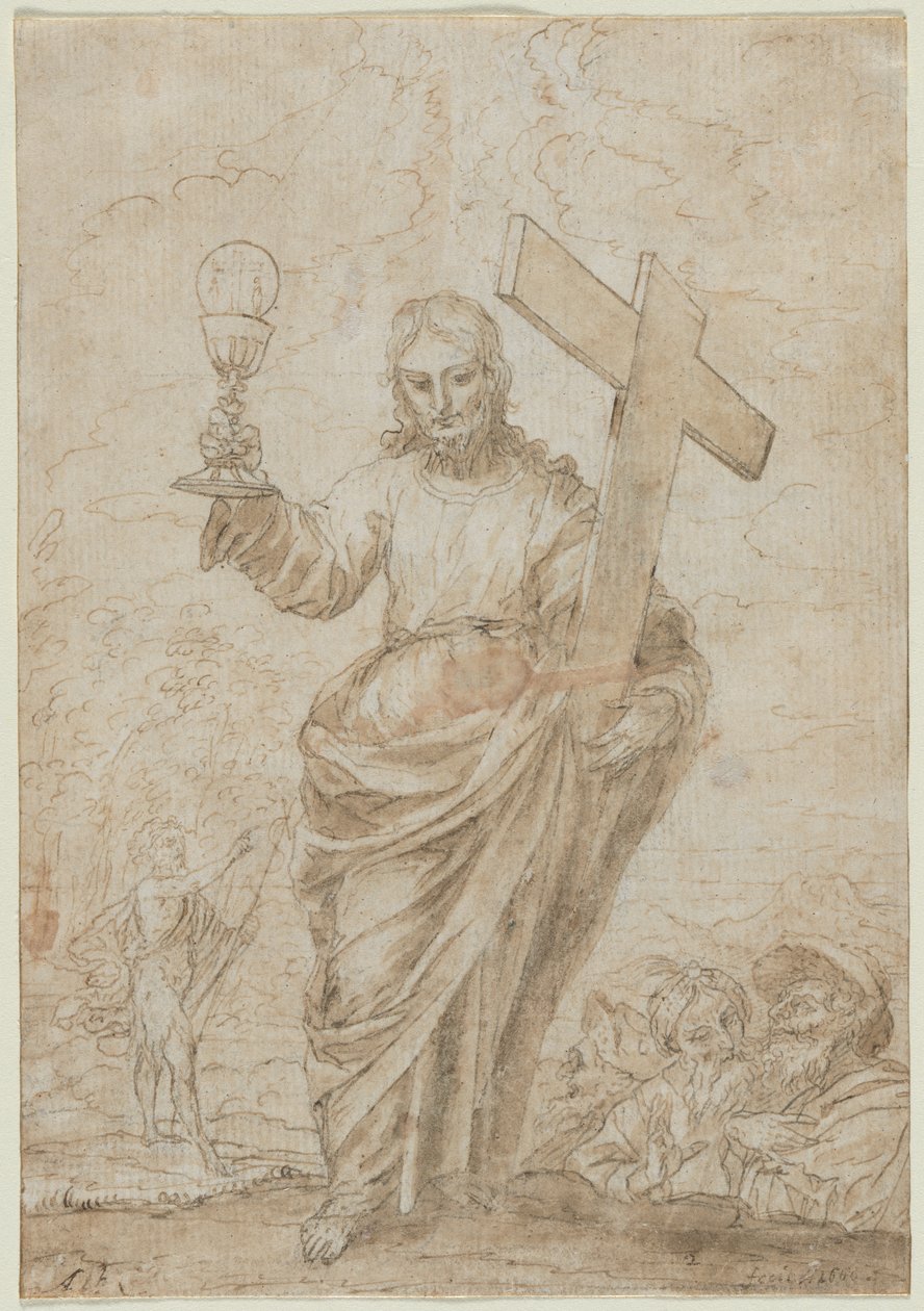 Kristus håller en kalk och ett kors, 1666. av Alonso Cano