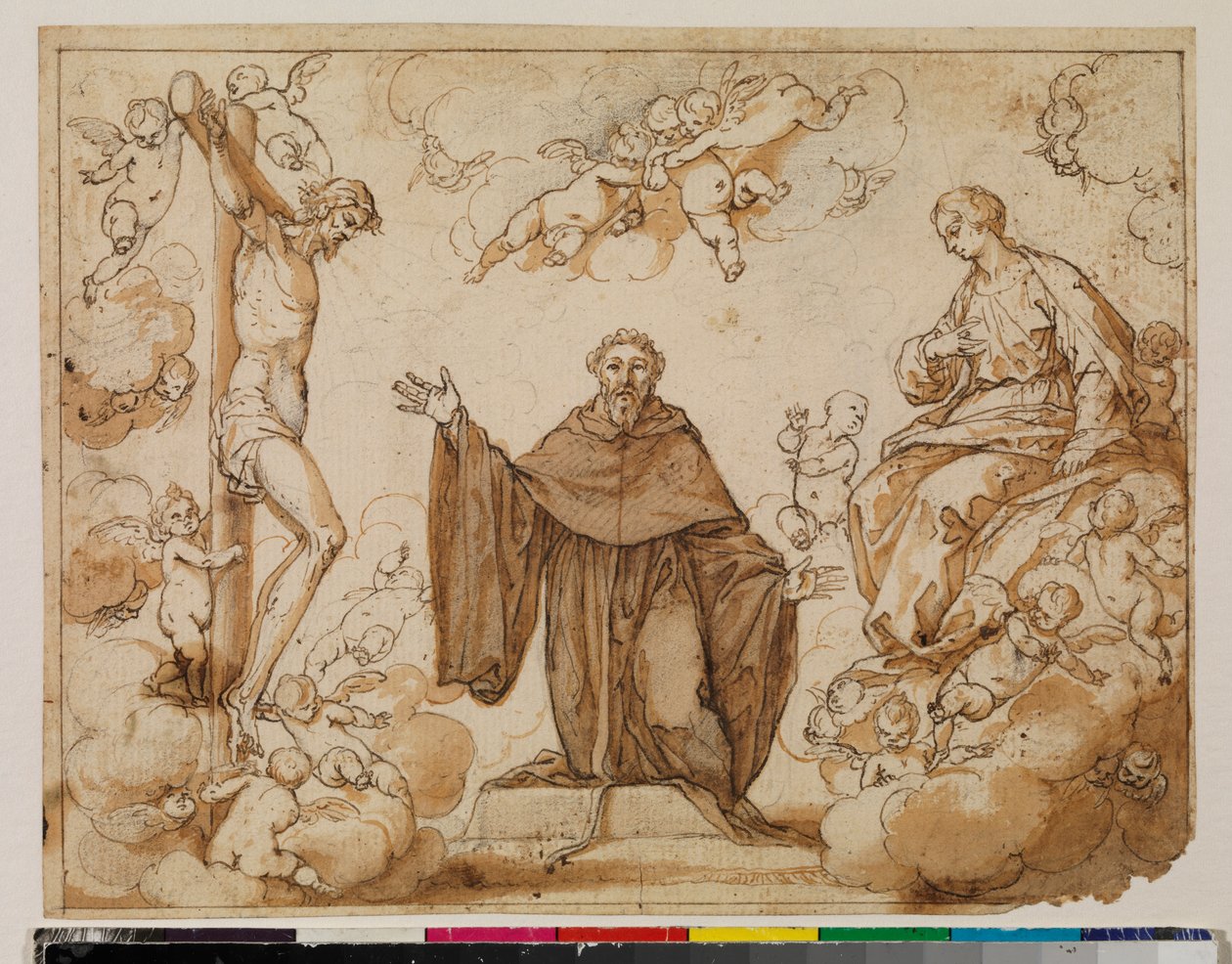 Saint Augustine tvekar mellan Kristi blod och Jungfru Marias mjölk, recto, 1600-talet av Alonso Cano