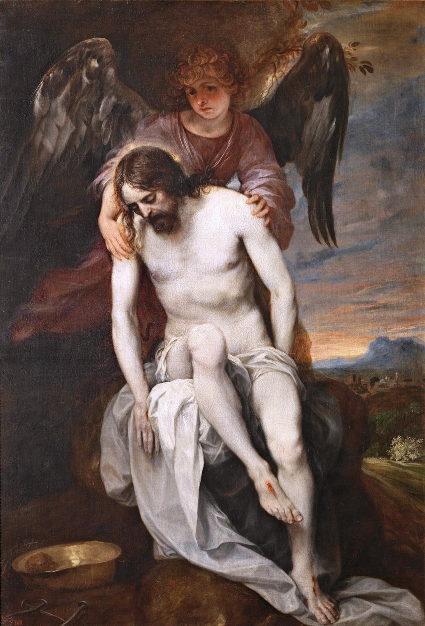 På spanska:  Cristo muerto sostenido por un ángel Den döde Kristus stödd av en ängel av Alonso Cano
