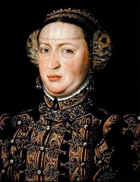 Katarina av Österrike, drottning av Portugal (1507-78) (olja på ekpanel) av Alonso Sánchez Coello