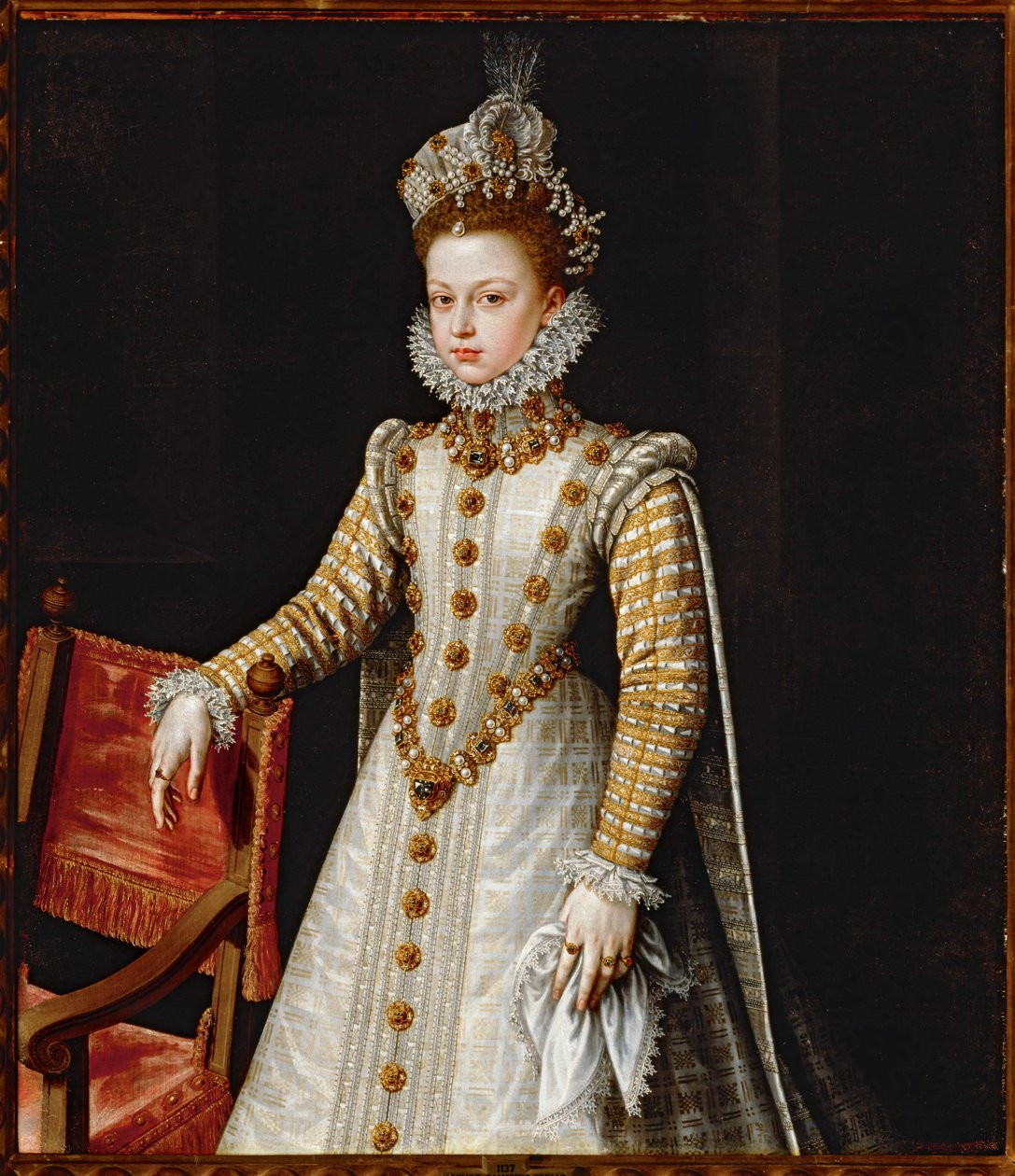 Infanta Isabella Clara Eugenia, dotter till ... (målning på duk) av Alonso Sánchez Coello