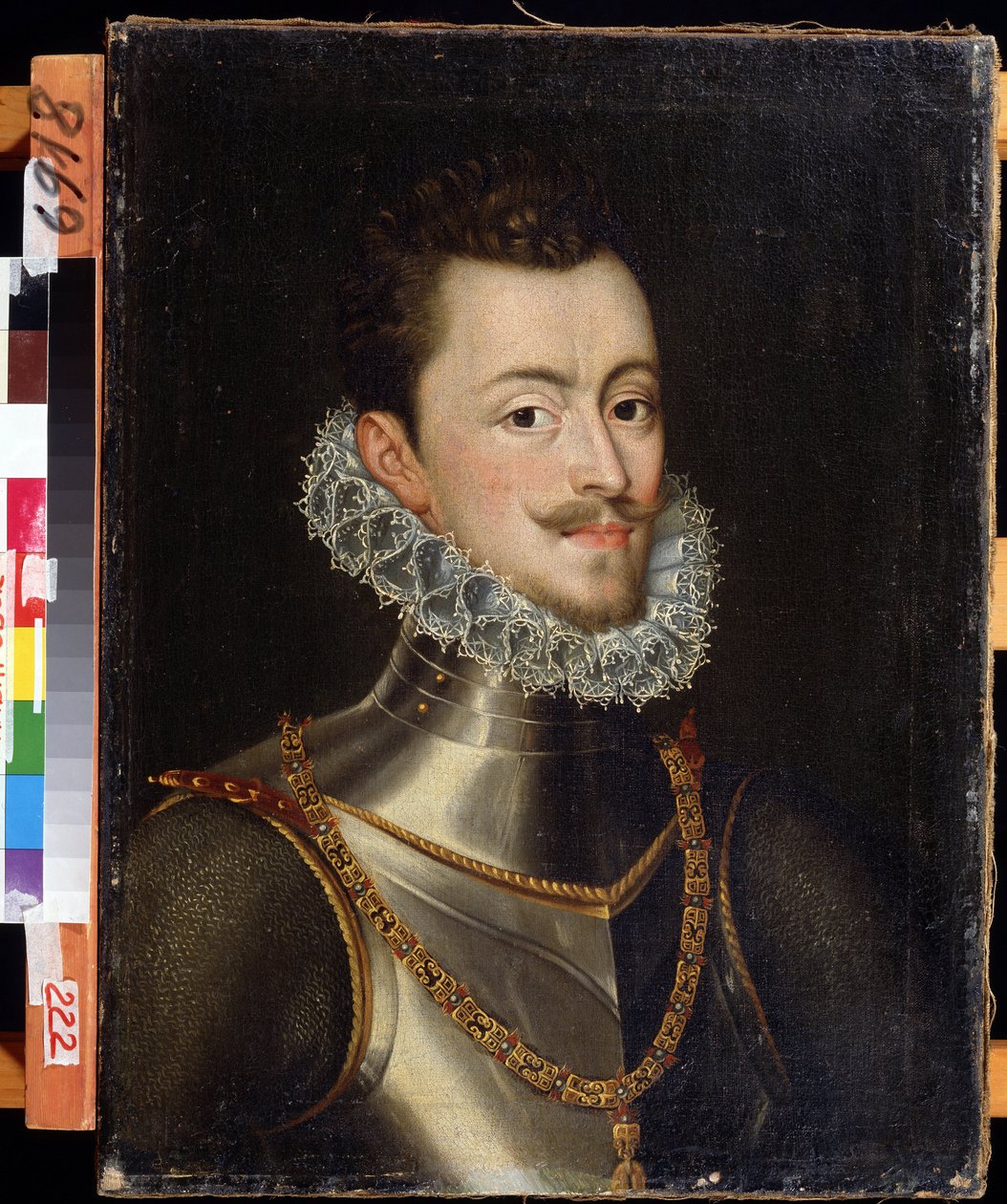 Porträtt av guvernören i Nederländerna Don Juan av Österrike (1547-1578) (porträtt av guvernören i de Habsburgska Nederländerna Don John av Österrike). Målning av Alonso Sanchez Coello (1531-1588). Olja på duk, 62 x 47 cm. Spansk konst, mannerism. Långt ös av Alonso Sánchez Coello