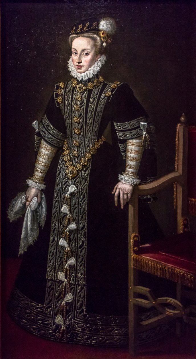 Porträtt av Anne av Österrike av Alonso Sanchez Coello