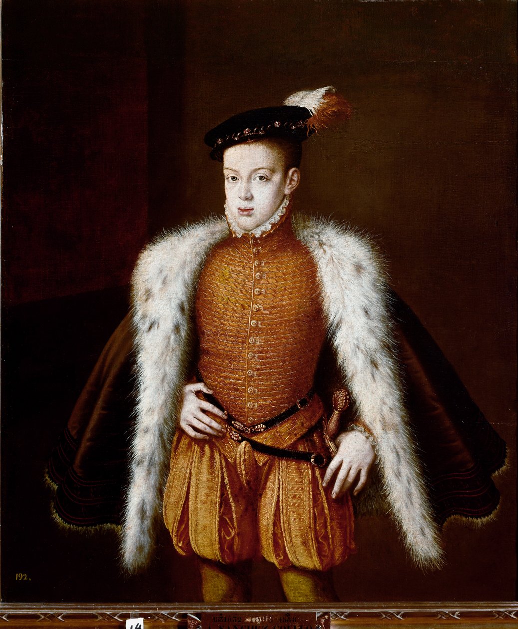 Porträtt av prins Don Carlos (målning, ca 1557) av Alonso Sánchez Coello